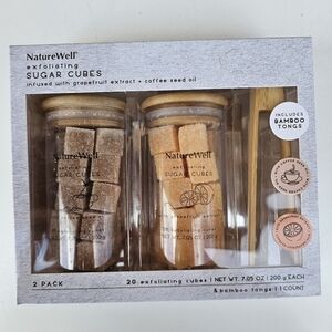 Naturewell Exfoliating Sugar Cubes, Grapefruit and Coffee with Bamboo Tongs
